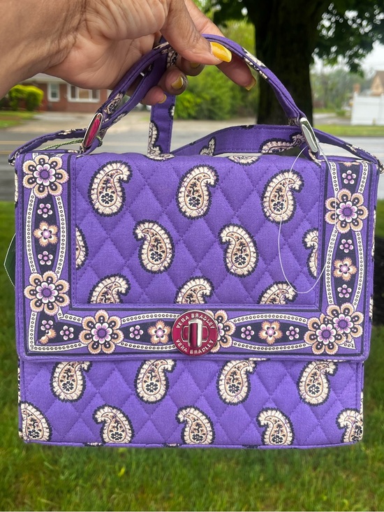 Vera Bradley Handbags - Vera Bradley Julia Purple Quilted Voilet Paisley Satchel Shoulder Bag Turn-Lock